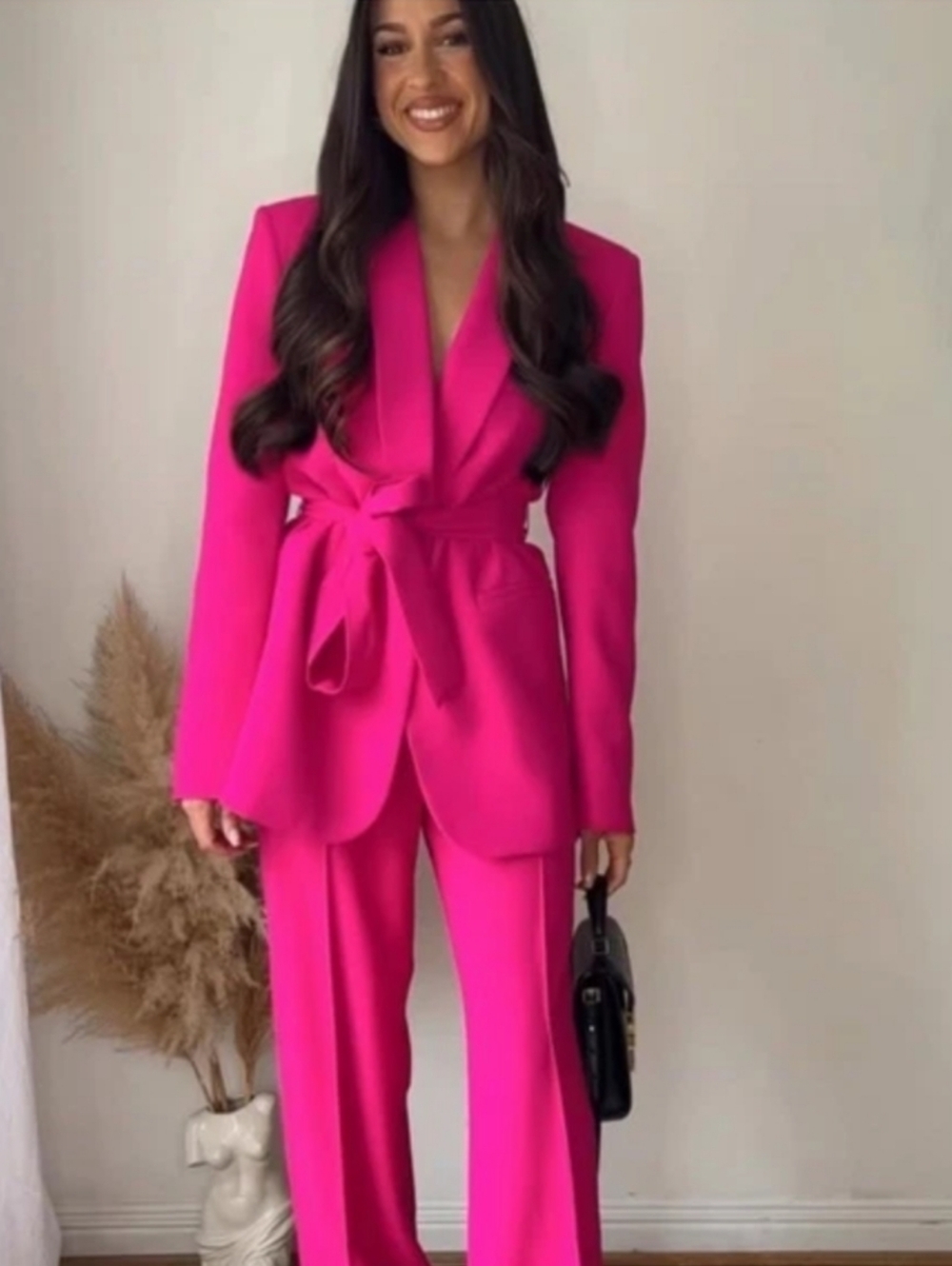 Zara NWT long blazer belted pink size XS